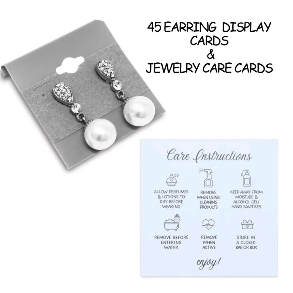 45 Earring Cards & Jewelry Care Cards